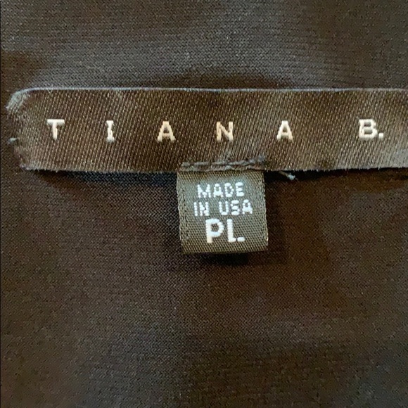 Tiana B Mixed Media Dress Petite Large Blk/Print - Picture 8 of 8